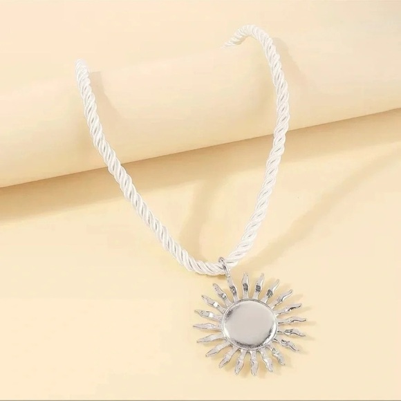 Zara Silver Radiant Celestial Sunburst Necklace - Picture 5 of 5